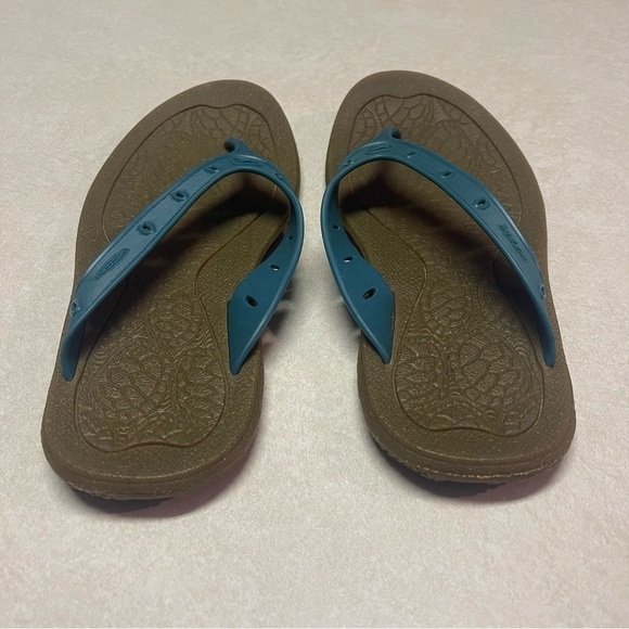 Keen Flip Flops Thongs Slip On Sandals Teal Blue Rubberized Soles Womens Size 8 - Picture 7 of 8